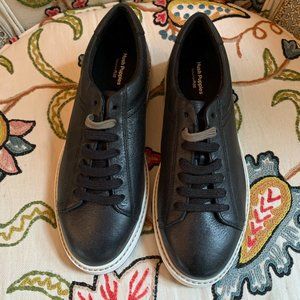 NEW Hush Puppies Leather Sabine Sneaker Black
